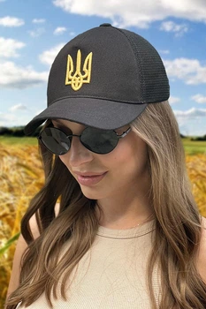 Бейсболка унісекс з сіточкою та вишивкою тризуба Braxton 56см Золотистий (brx1394-1-25558094)