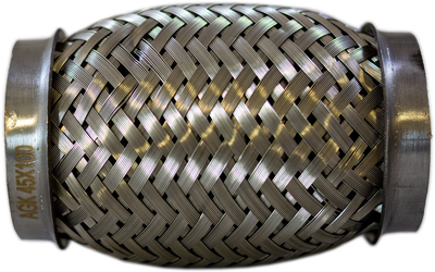 Гофра глушителя 45 х100 мм VW AGK (3-слойная, короткий фланец, Interlock)