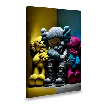 Картина на холсте Разноцветные игрушки KAWS 51-34см (99VP_M)