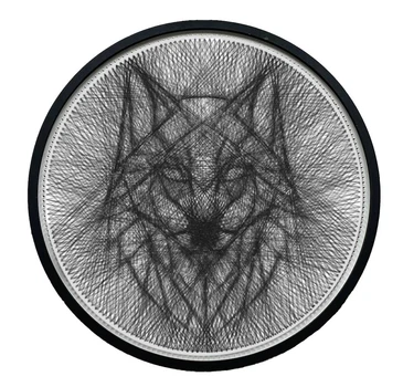 Картина нитками ArtLover Волк с рамкой string art 50 см