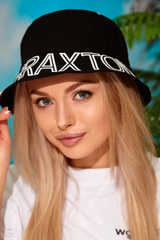 Панама унісекс з принтованими написами Braxton 56см Чорний (brx1345-25255001)