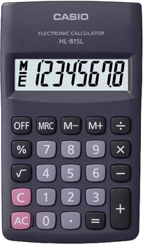 Калькулятор карманный Casio 8 разрядов Черный (HL-815L-BK-W-GP)
