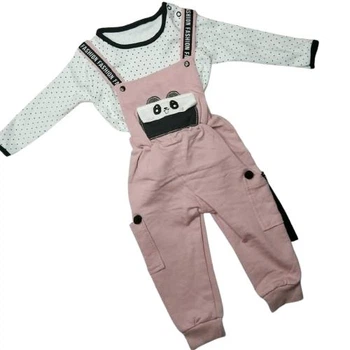 Костюм для дівчинки 2 в 1 кофта та комбінезон Hippil Baby 68см Білий Пудра