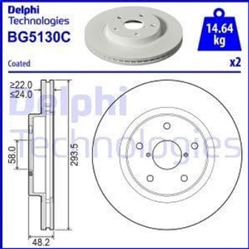 Гальмівний диск Delphi (BG5130C)