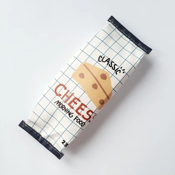 Пенал в формі пакету з сиром Cheese Classic білий зі штучної шкіри для школи та канцелярії в корейському стилі