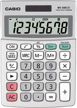 Калькулятор настольный Casio 8 разрядов Серый (MS-88ECO-W-EP)
