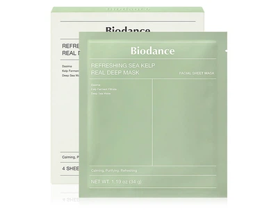 Освежающая гидрогелевая маска для лица с морскими водорослями Biodance Refreshing Sea Kelp Real Deep Mask, 4шт (8809937361480)