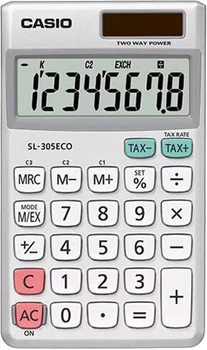 Калькулятор кишеньковий Casio 8 розрядів Сріблястий (SL-305ECO-W-EP)