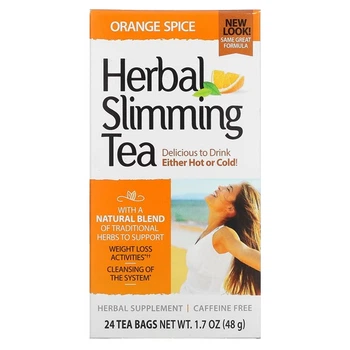 Заменитель питания 21st Century Herbal Slimming Tea Caffeine Free 24 Tea Bags Orange Spice