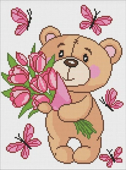 Алмазна мозаїка в обкладинці Ideyka Чарівний ведмедик 30x40 см (AMO8035)