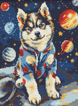 Алмазная мозаика Космический хаски ©art_selena_ua 30x40 AMO8075 Идейка