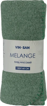 Плед Vin San Melange Флисовый Зеленый Односпальный 130х160 см (ПЛ004440)