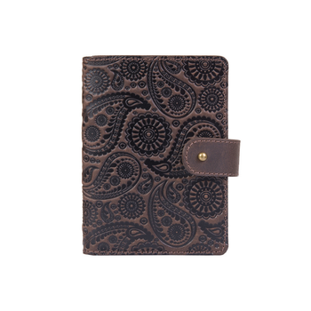 Шкіряний портмоне для паспорта / ID документів HiArt PB-03S/1-S19-1106-T004 Shabby Gavana Brown "Buta Art"