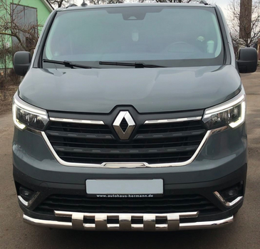 Передний ус Shark ST015 (2021-2025, нерж) для Renault Trafic 2015- гг