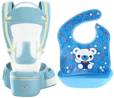 Хипсит, Эрго-рюкзак, кенгуру, переноска Baby Carrier 6в1 Мятный с сеткой слюнявчик-трансформер (n-9874)