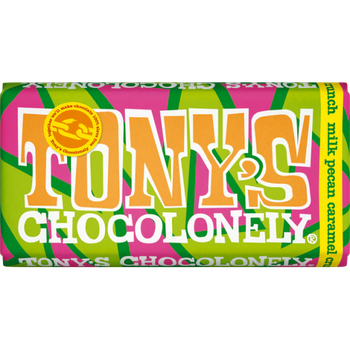 Шоколад Молочный Tony's Chocolonely 32% MILK CHOCOLATE - PECAN CARAMEL CRUNCH 180g