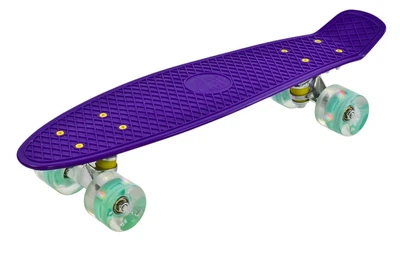 Детский Скейт Пенни Борд со светящимися колесами 6 см Best Board Фиолетовый