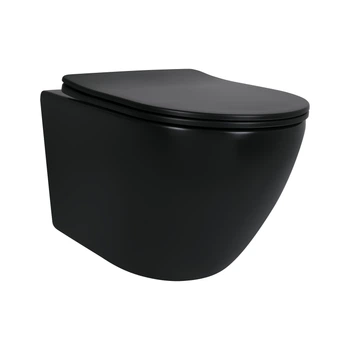Унитаз подвесной Qtap Robin New Ultra Quiet с сиденьем с сиденьем Soft-Close MATT BLACK QT13332381АSMB