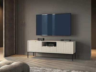 Тумба под ТВ Perfect Home Нова / Nova RTV154 2-дверная с 1 ящиками и черными ножками Кашемир