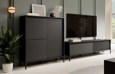 Стенка в гостиную Perfect Home Сенсо / Senso B Черный