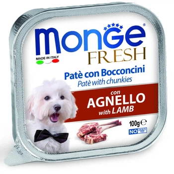 Влажный корм для собак Monge Dog Wet FRESH Ягненок Паштет с мясными кусочками 100 г (70013055)