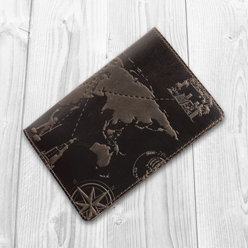 Обложка для паспорта HiArt PC-02-S19-1106-T002 Shabby Gavana Brown "7 wonders of the world"