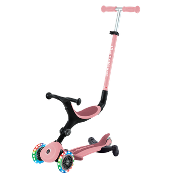 Самокат з сидінням 3 в 1 Globber GO-UP Active Lights 360 Pastel Pink від 15 місяців до 9 років (749-310)