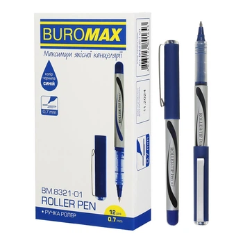 Набор роллеров Buromax, 12 шт., 0.7 мм, синий, BM.8321-01