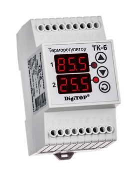 Терморегулятор DigiTOP ТК-6 двухканальный датчик DS18B20 DIN –55°C…+125°C шаг 0,1°C термостат датчик