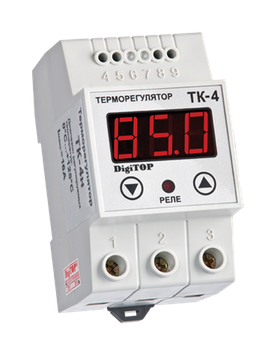 Терморегулятор DigiTOP ТК-4Н одноканальний датчик DS18B20 DIN 0°C…+125°C крок 1,0°C термостат датчик
