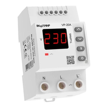 Реле напряжения DigiTOP VP-20A M3R реле контроля и защиты от перенапряжения Диджитоп отсекатель барьер