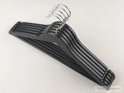 Набор 5 шт плечики вешалки Hanger GGBL 43 см пластмассовые гладкие глянцевые черные