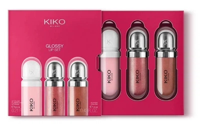 Набор блесков для губ Kiko Milano Glossy lip Set 3*6,5мл