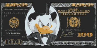 Алмазная мозаика Origami Герои кино. Скрудж Макдак доллар черный 40х80 см (OD3287)