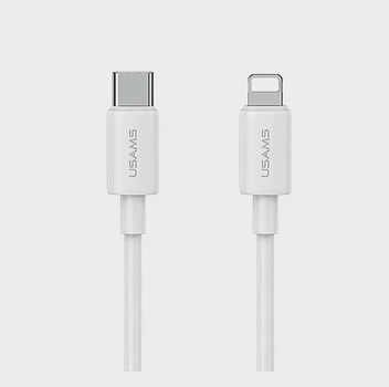 Кабель Usams SJ712 Type-C to Lightning 30W Fast Charging Data Cable White