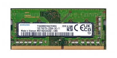 Оперативная память для ноутбука Samsung DDR4 16GB 3200MHz SO-DIMM 1Rx8 PC4-3200AA (M471A2G43CB2-CWE)