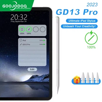 Активный стилус 2го поколения для iPad (Pro, Mini, Air), 4 наконечника, с беспроводной зарядкой от iPad, белый