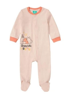 Детский трикотажный человечек для девочки слип на кнопках Disney baby 62 см пудра