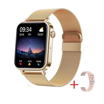 Смарт-часы Bakeey L18 Gold c тонометром, пульсоксиметром, разговор, 2 ремешка