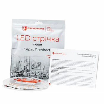 LED лента 13,5Вт 24В SMD2835 120 диодов 2025 Лм теплый белый 3000K, серия Architect, гарантия 3 года EH-STR4AR24 Electro House