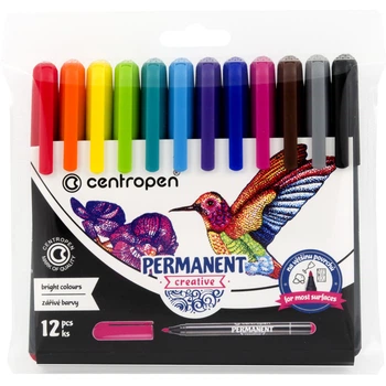Комплект маркерів перманентних Creative 12цв/уп CENTROPEN