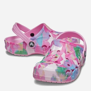 Детские Сабо на девочку CrocsBaya Seasonal Printed Графика J3 33 22,5см Розовый