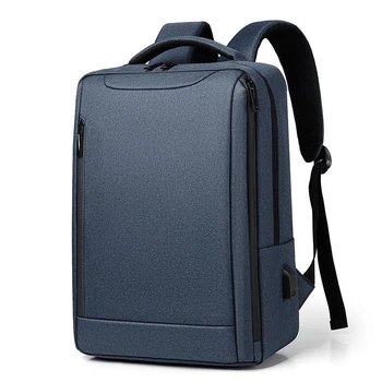 Рюкзак городской Oumantu 2106-1 с карманом для ноутбука 15,6" USB-порт Синий ( код: IBN045Z )