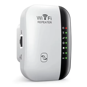 Беспроводной репитер усилитель сигнала Wi-Fi 300 Мбит/с 2.4G White (7 индикаторов)