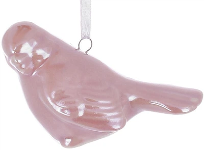 Декоративные фигурки-подвески 12шт Birds 6 cm pink