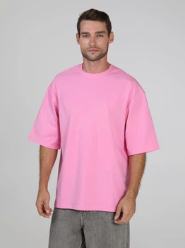 Футболка бавовняна довга чоловіча Ray Oversize U0104М S/M Рожева (RAY2000000027210)