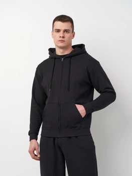 Толстовка на флисе, на молнии мужская Fruit of the loom 062062036 S Черная (5000000088988)