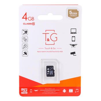 Карта пам'яті 4Gb T&G Class 10 (card only)
