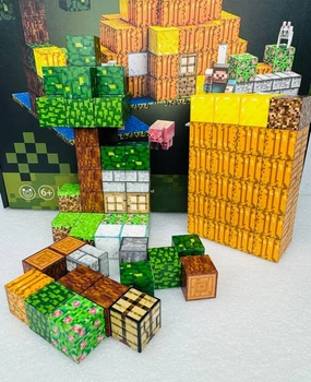 Детский магнитный конструктор Майнкрафт на 99 блоков Магнитные блоки Minecraft с фигурками 151 деталь
