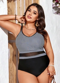 Женский Слитный купальник FS Lizzy Plus Size 1XL (52-54) Черный (7306)